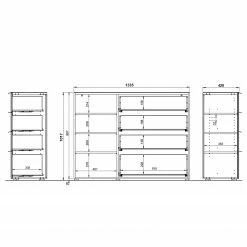 Germania Sideboard Oakland I - Glas - Schwarz -Möbel Verkäufe 2024 1000223285 200826 06242300071 SKETCH DETAILS P000000001000223285 sketch