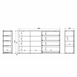 Germania Sideboard Oakland II - Glas - Schwarz -Möbel Verkäufe 2024 1000223292 200826 06244300096 SKETCH DETAILS P000000001000223292 sketch