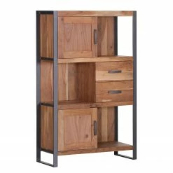 Ars manufacti Highboard Leyma - Rattan / Akazie massiv - Akazie / Anthrazit -Möbel Verkäufe 2024 1000223472 200826 12351500024 DETAILS P000000001000223472