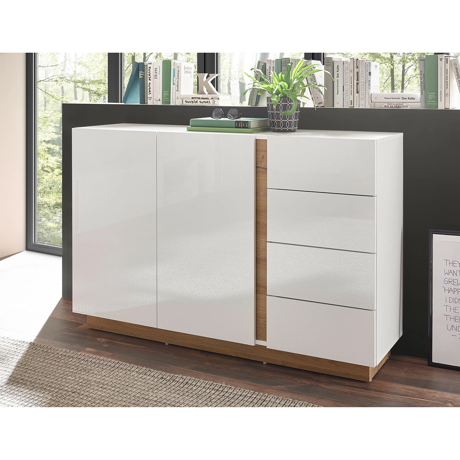 Loftscape Sideboard Cailla III - Hochglanz Weiß 4 Loftscape Sideboard Cailla III - Hochglanz Weiß – Bild 2