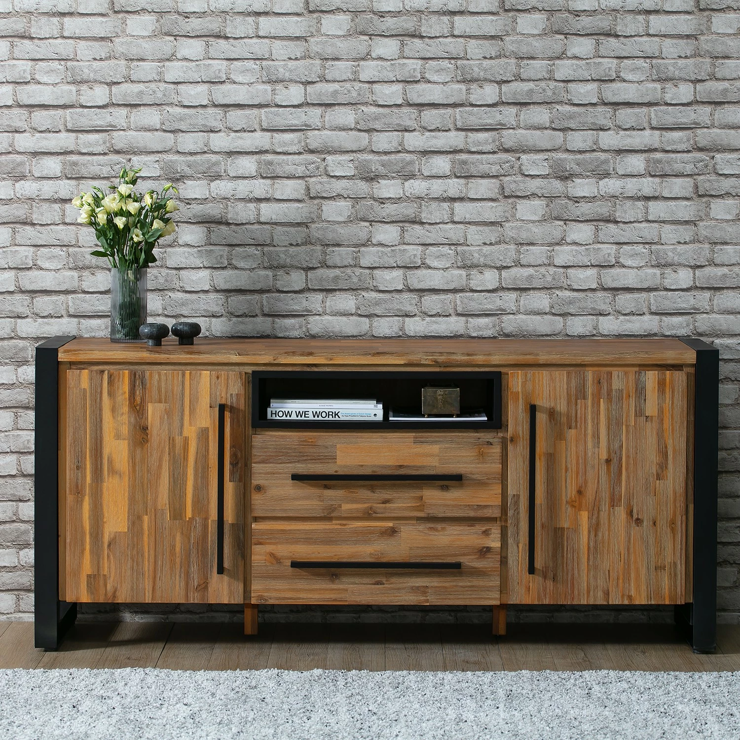Ars manufacti Sideboard Urban Industry I - Akazie teilmassiv / Metall - Akazie / Schwarz 7 Ars manufacti Sideboard Urban Industry I - Akazie teilmassiv / Metall - Akazie / Schwarz – Bild 5