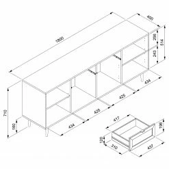 Naturoo Sideboard Bouzy II - Eiche Sonoma Dekor -Möbel Verkäufe 2024 1000227250 201007 13492600021 SKETCH DETAILS P000000001000227250 sketch