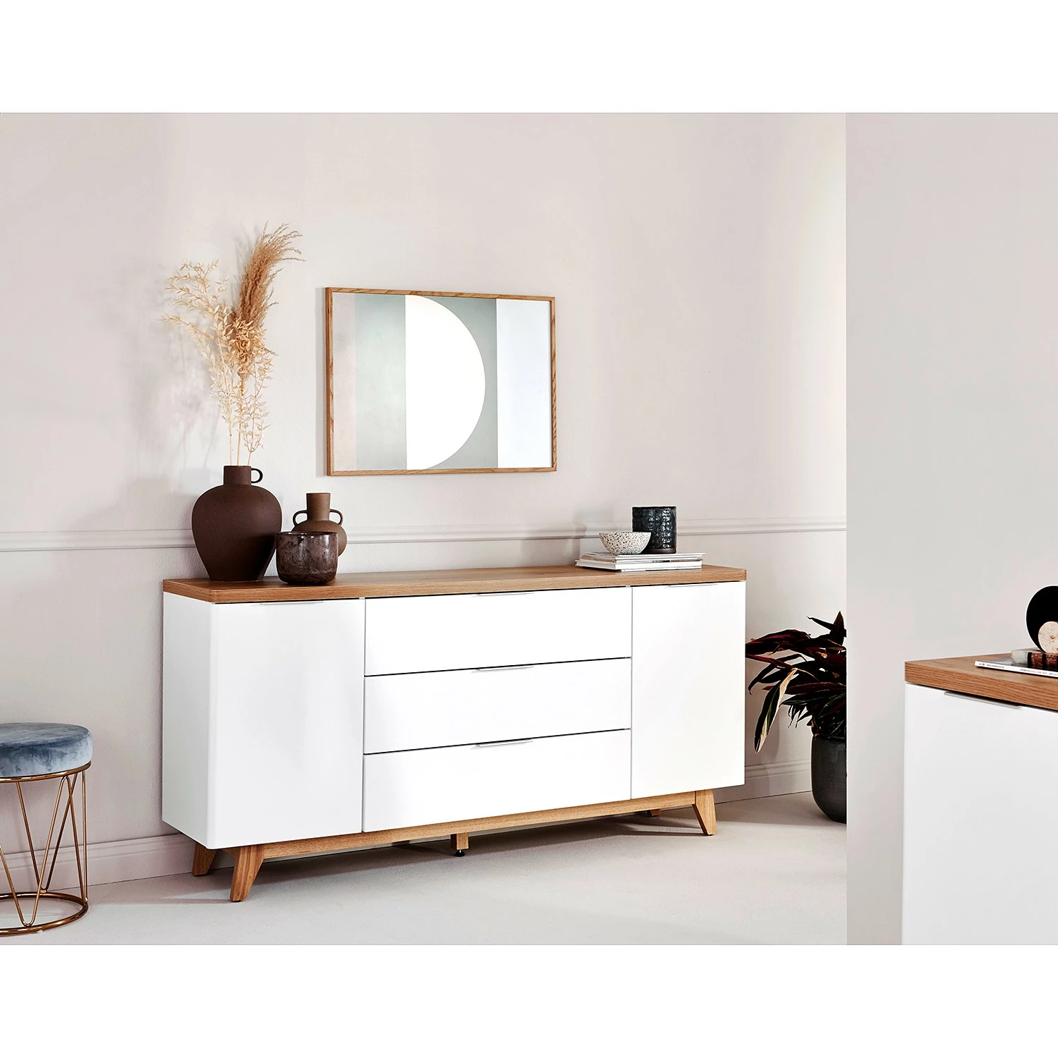 Jahnke Sideboard Libre I - Kerneiche Dekor / Matt Weiß 4 Jahnke Sideboard Libre I - Kerneiche Dekor / Matt Weiß – Bild 2