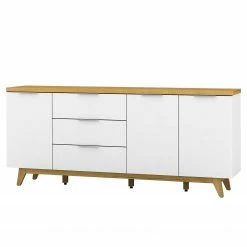 Jahnke Sideboard Libre II - Kerneiche Dekor / Matt Weiß