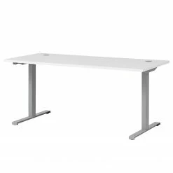 Furnitive Schreibtisch Vernas II - Kreideweiß / Silber