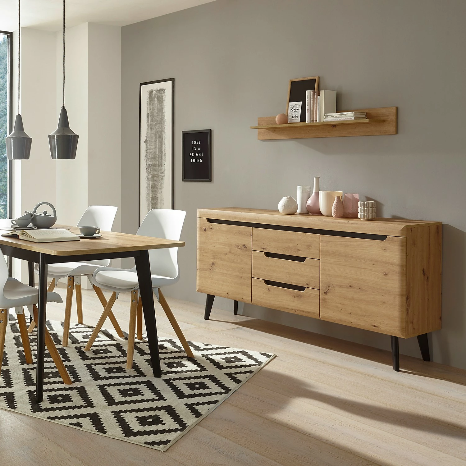 Loftscape Sideboard Tornac - Eiche Artisan Dekor / Schwarz 5 Loftscape Sideboard Tornac - Eiche Artisan Dekor / Schwarz – Bild 3