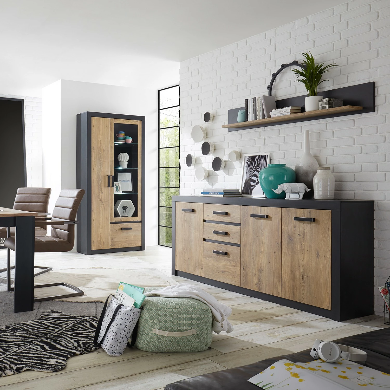 Red Living Sideboard Bozel II - Kastanie Dekor / Grau 5 Red Living Sideboard Bozel II - Kastanie Dekor / Grau – Bild 3