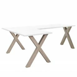 Mooved Eckschreibtisch Leeton II - Eiche Sonoma Dekor / Weiß