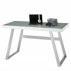 Furnitive LED Schreibtisch Vicq - Glas / Stahl - Weiß / Edelstahl -Möbel Verkäufe 2024 1000233942 210415 15082800066 DETAILS P000000001000233942