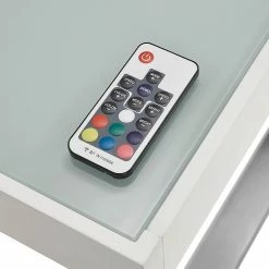 Furnitive LED Schreibtisch Vicq - Glas / Stahl - Weiß / Edelstahl -Möbel Verkäufe 2024 1000233942 210415 15083100068 DETAILS P000000001000233942