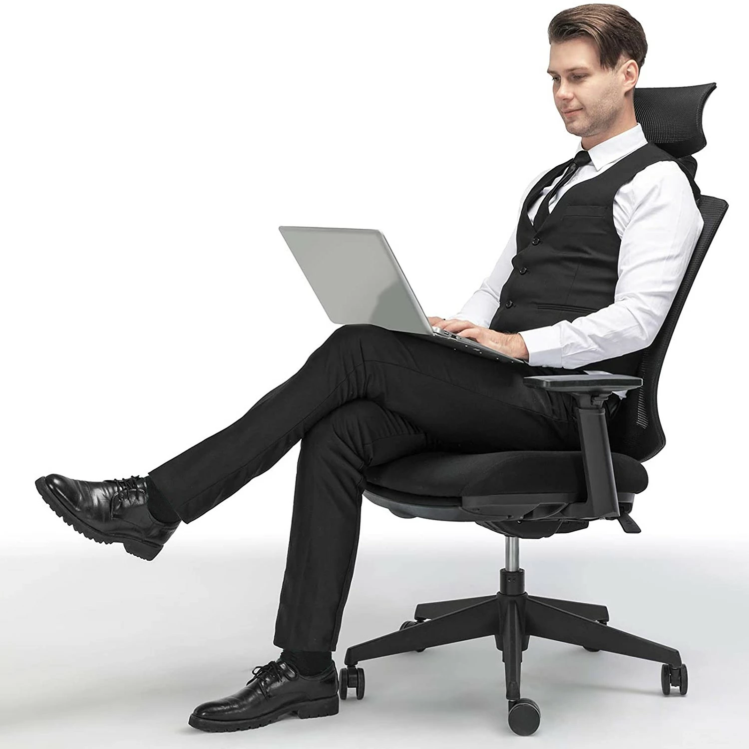 Loftscape Bürostuhl Galey - Webstoff / Stahl - Schwarz 6 Loftscape Bürostuhl Galey - Webstoff / Stahl - Schwarz – Bild 4