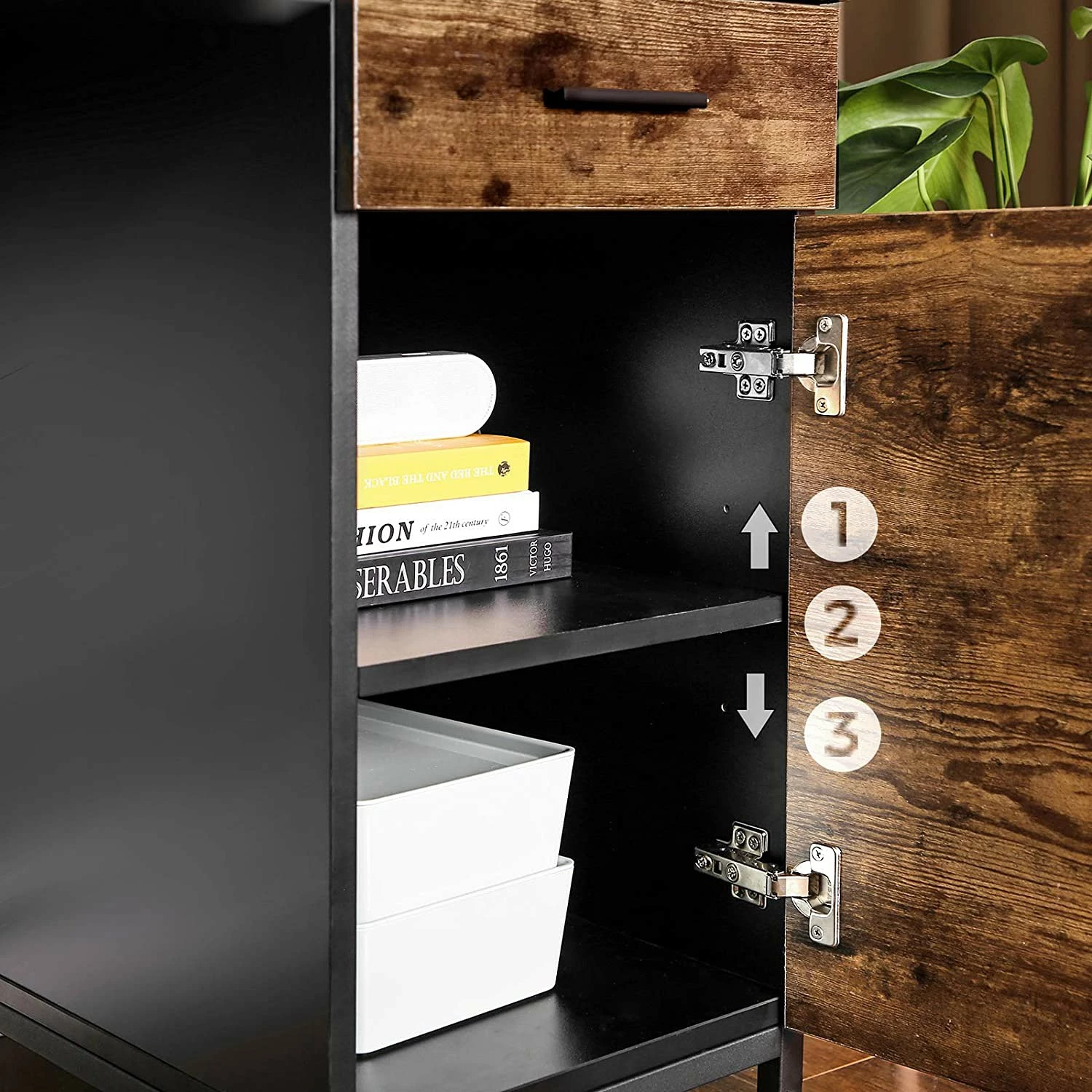 Red Living Schreibtisch Hostun - Eiche Rustikal Dekor / Schwarz 5 Red Living Schreibtisch Hostun - Eiche Rustikal Dekor / Schwarz – Bild 3