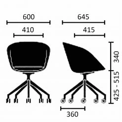 Sedus Bürostuhl cosy home - Webstoff / Stahl - Grau -Möbel Verkäufe 2024 1000238025 210120 13170600005 SKETCH DETAILS P000000001000238025 sketch