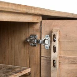 Ars Natura Sideboard Roody - Inkl. Beleuchtung - Akazie massiv / Metall - Akazie / Schwarz -Möbel Verkäufe 2024 1000238181 220420 060 DETAILS P000000001000238181