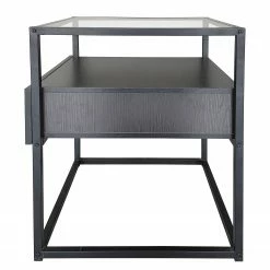 Loftscape Beistelltisch Dorsey - Glas / Metall - Schwarz / Bambus Schwarz -Möbel Verkäufe 2024 1000241537 220420 035 DETAILS P000000001000241537