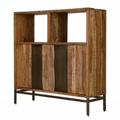 Ars manufacti Büroschrank Domme - Akazie massiv / Eisen - Akazie / Anthrazit