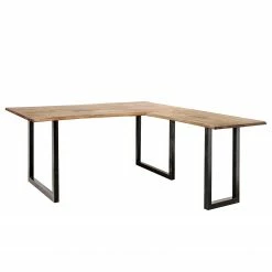 Ars manufacti Eckschreibtisch Domme - Akazie massiv / Eisen - Akazie / Anthrazit