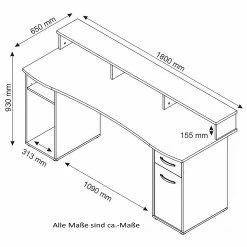 Furnitive Schreibtisch Gambell - Weiß -Möbel Verkäufe 2024 1000248353 210217 09450100043 SKETCH DETAILS P000000001000248353 sketch