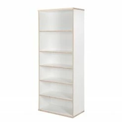 Furnitive Regal Basix II - Weiß / Eiche Sägerau Dekor