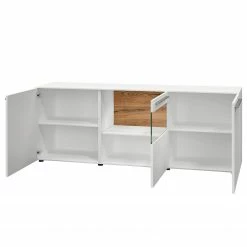 GWINNER Sideboard Bellano III - Echtholzfurnier - Matt Weiß / Balkeneiche - Mit Beleuchtung -Möbel Verkäufe 2024 1000254940 210723 15385100038 DETAILS P000000001000254940