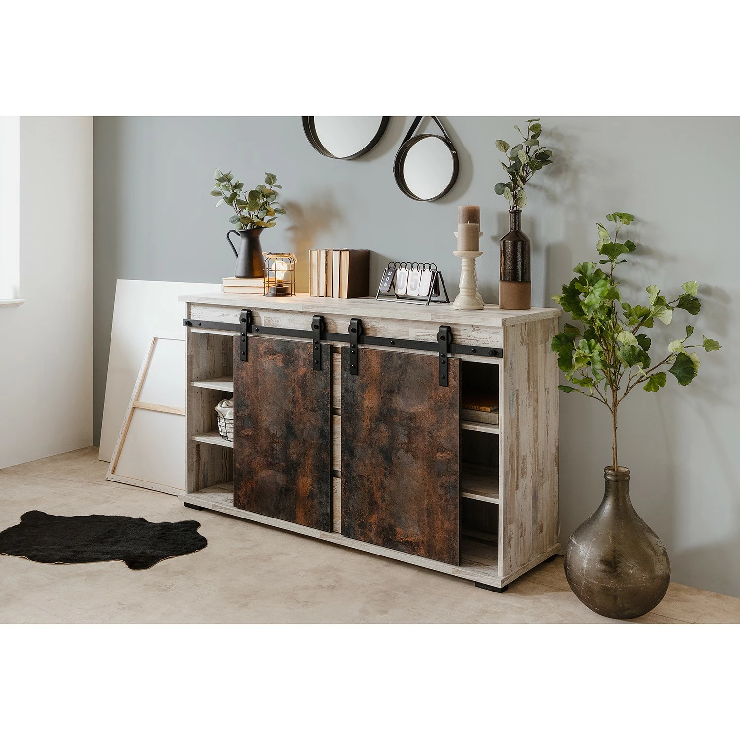 Maison Belfort Sideboard Janze I - Kiefer Weiß Dekor / Vintage Braun 5 Maison Belfort Sideboard Janze I - Kiefer Weiß Dekor / Vintage Braun – Bild 3