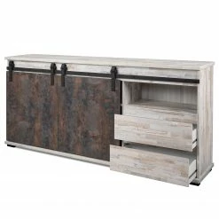 Maison Belfort Sideboard Janze II - Kiefer Weiß Dekor / Vintage Braun -Möbel Verkäufe 2024 1000254986 210322 08502100027 DETAILS P000000001000254986