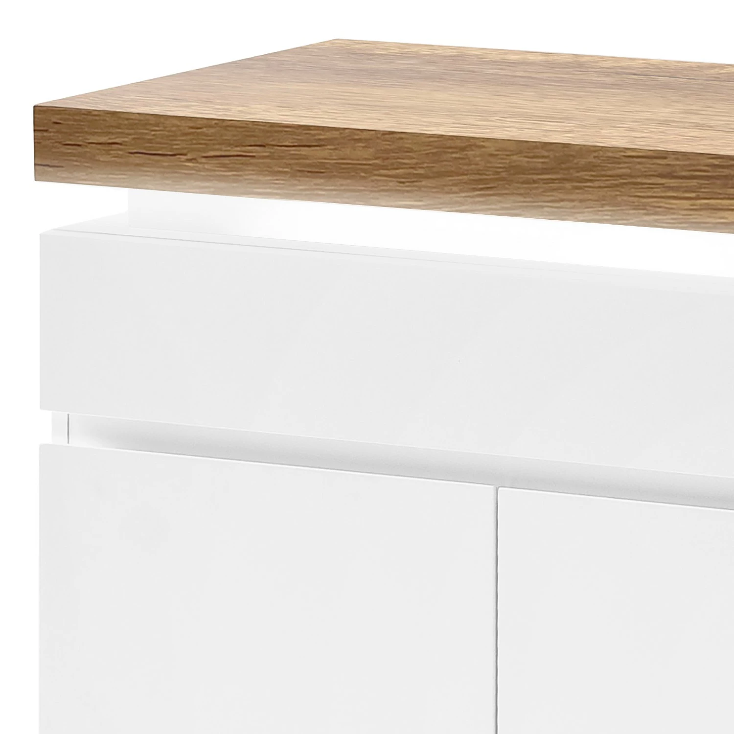 Fredriks Sideboard Namona II - Inkl. Beleuchtung - Eiche Dekor / Weiß 14 Fredriks Sideboard Namona II - Inkl. Beleuchtung - Eiche Dekor / Weiß – Bild 13