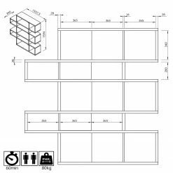 Temahome Regal London II - Eiche / Weiß -Möbel Verkäufe 2024 1000255255 210324 15033600304 SKETCH DETAILS P000000001000255255 sketch