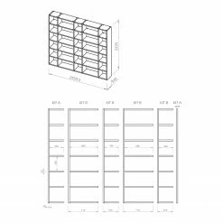 Temahome Regal Pombal III - Eiche -Möbel Verkäufe 2024 1000255998 210331 14493700219 SKETCH DETAILS P000000001000255998 sketch