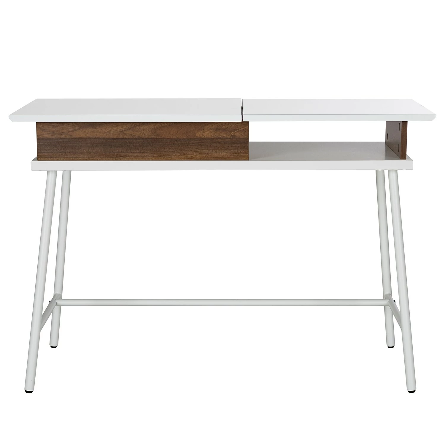 Fredriks Schreibtisch Paide - (Höhenverstellbar) - Hochglanz Weiß / Walnuss Dekor 11 Fredriks Schreibtisch Paide - (Höhenverstellbar) - Hochglanz Weiß / Walnuss Dekor – Bild 9