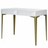 Jack & Alice Schreibtisch Canoa - Hochglanz Weiß / Gold -Möbel Verkäufe 2024 1000256390 220331 010 IMAGE P000000001000256390