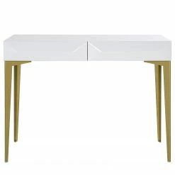 Jack & Alice Schreibtisch Canoa - Hochglanz Weiß / Gold -Möbel Verkäufe 2024 1000256390 220331 040 DETAILS P000000001000256390