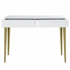 Jack & Alice Schreibtisch Canoa - Hochglanz Weiß / Gold -Möbel Verkäufe 2024 1000256390 220331 041 DETAILS P000000001000256390