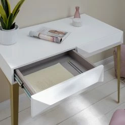 Jack & Alice Schreibtisch Canoa - Hochglanz Weiß / Gold -Möbel Verkäufe 2024 1000256390 220601 022 MOOD DETAILS P000000001000256390 mood