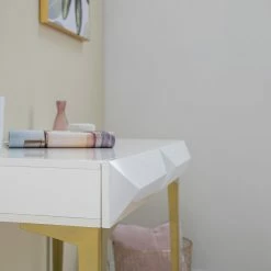 Jack & Alice Schreibtisch Canoa - Hochglanz Weiß / Gold -Möbel Verkäufe 2024 1000256390 220601 023 MOOD DETAILS P000000001000256390 mood