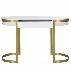 Jack & Alice Schreibtisch Cayo - Hochglanz Weiß / Gold -Möbel Verkäufe 2024 1000256402 220331 041 DETAILS P000000001000256402