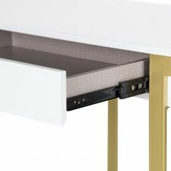 Jack & Alice Schreibtisch Cayo - Hochglanz Weiß / Gold -Möbel Verkäufe 2024 1000256402 220331 062 DETAILS P000000001000256402