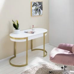 Jack & Alice Schreibtisch Cayo - Hochglanz Weiß / Gold -Möbel Verkäufe 2024 1000256402 220601 020 MOOD DETAILS P000000001000256402 mood