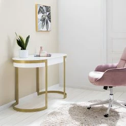 Jack & Alice Schreibtisch Cayo - Hochglanz Weiß / Gold -Möbel Verkäufe 2024 1000256402 220601 021 MOOD DETAILS P000000001000256402 mood