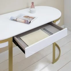 Jack & Alice Schreibtisch Cayo - Hochglanz Weiß / Gold -Möbel Verkäufe 2024 1000256402 220601 023 MOOD DETAILS P000000001000256402 mood