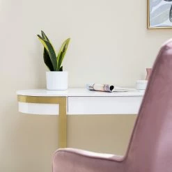 Jack & Alice Schreibtisch Cayo - Hochglanz Weiß / Gold -Möbel Verkäufe 2024 1000256402 220601 024 MOOD DETAILS P000000001000256402 mood