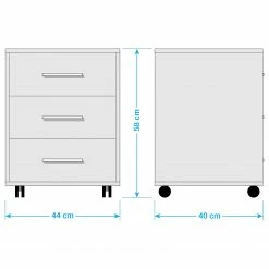 Furnitive Rollcontainer Avin - Eiche Sonoma Dekor / Weiß -Möbel Verkäufe 2024 1000259410 220107 144343000555 SKETCH DETAILS P000000001000259410 sketch