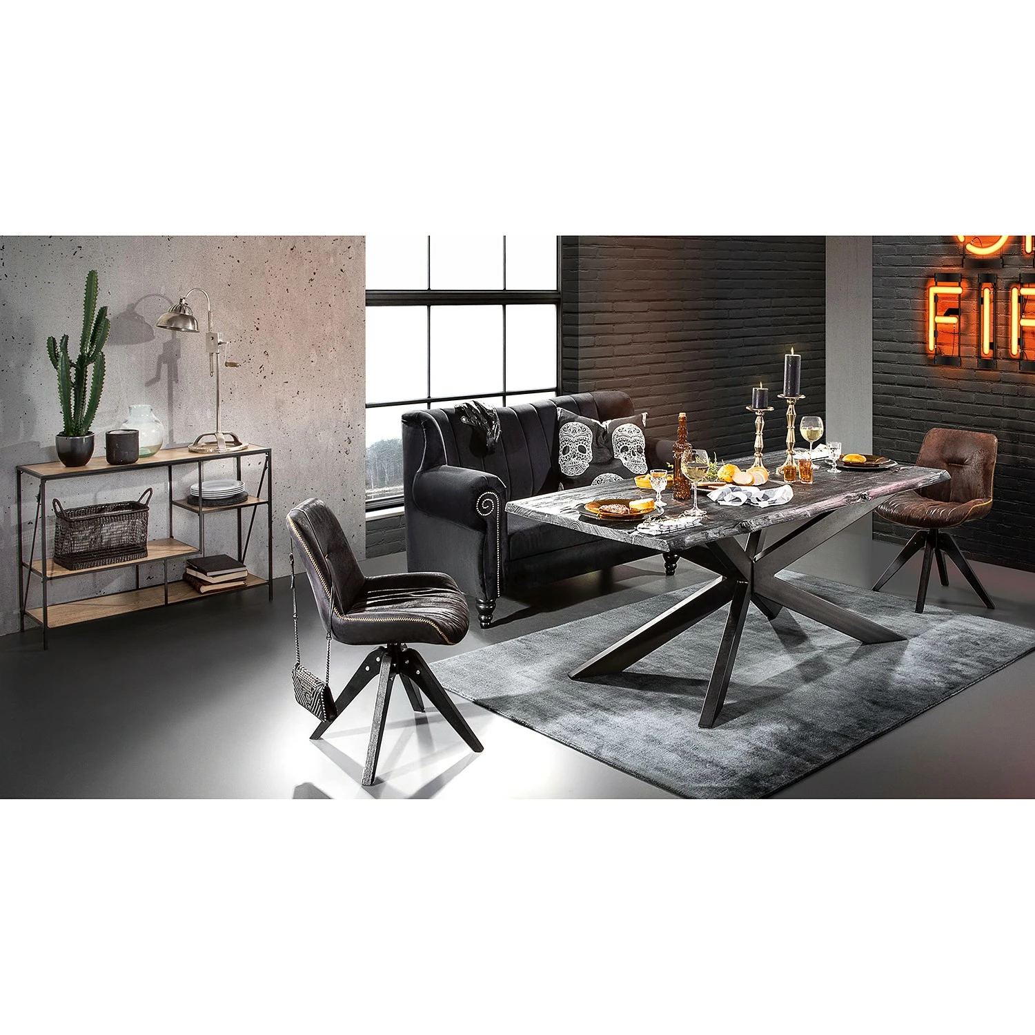 Red Living Regal Cap Cana I - Echtholzfurnier / Metall - Spießtanne / Schwarz 6 Red Living Regal Cap Cana I - Echtholzfurnier / Metall - Spießtanne / Schwarz – Bild 4