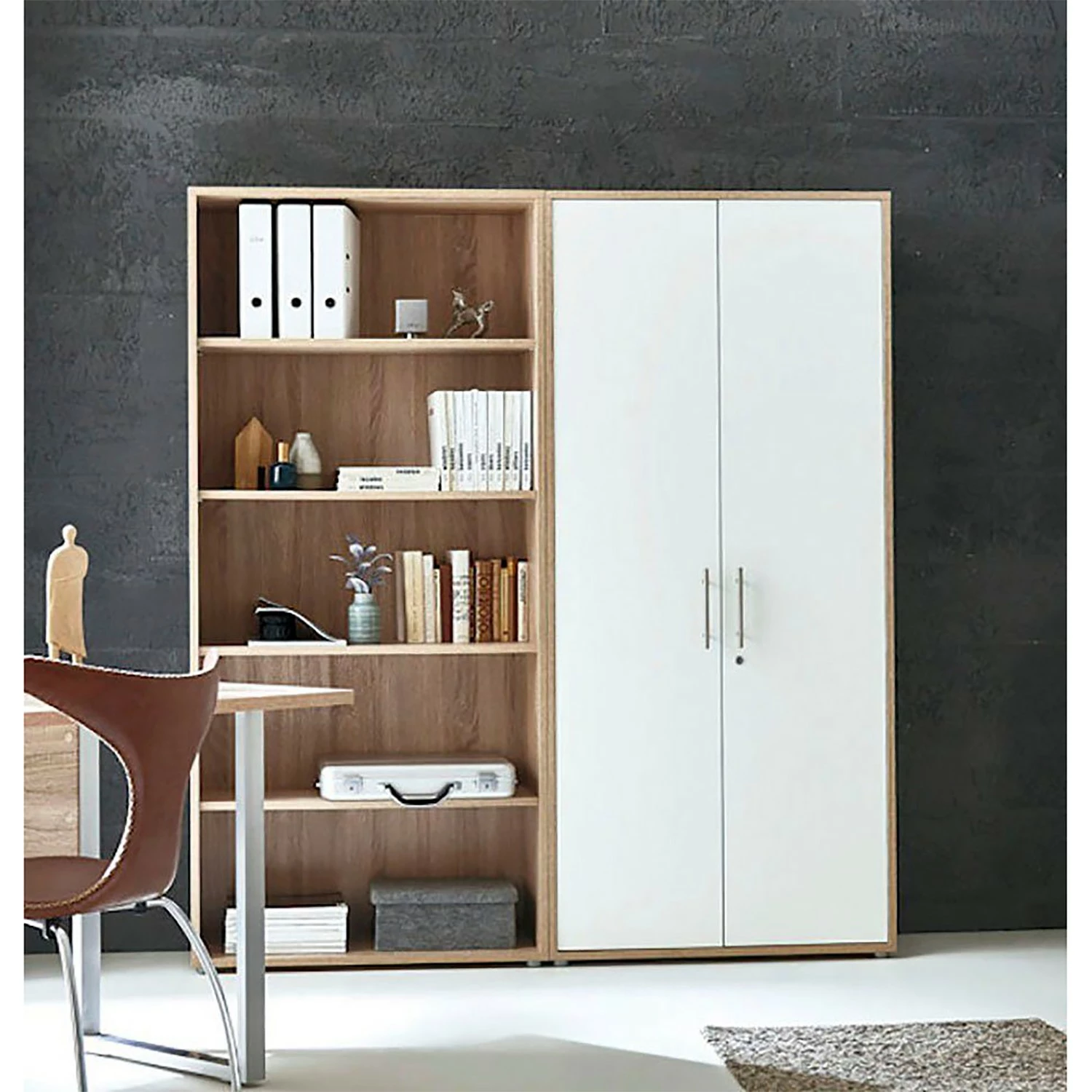 Furnitive Aktenschrank Avin II - Eiche Sonoma Dekor / Weiß 3 Furnitive Aktenschrank Avin II - Eiche Sonoma Dekor / Weiß