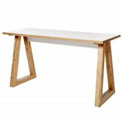 Jahnke Schreibtisch CLUB C 135 - Kerneiche Dekor / Weiß