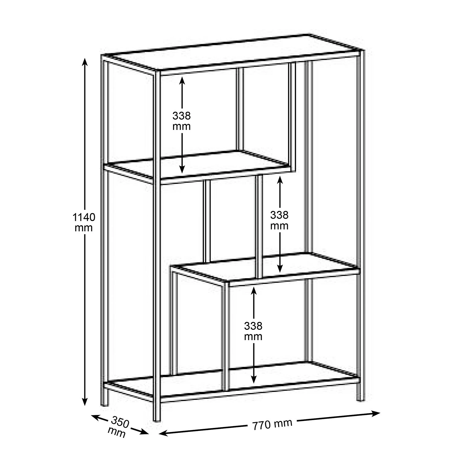 Red Living Regal Coogee I - Schwarz / Gold - Höhe: 114 cm 9 Red Living Regal Coogee I - Schwarz / Gold - Höhe: 114 cm – Bild 7