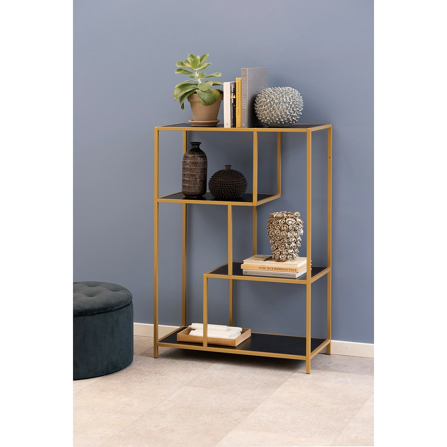 Red Living Regal Coogee I - Schwarz / Gold - Höhe: 114 cm 4 Red Living Regal Coogee I - Schwarz / Gold - Höhe: 114 cm – Bild 2