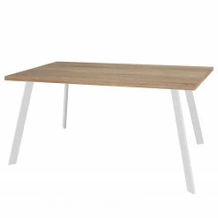 Furnitive Schreibtisch Unieux II - Eiche Sägerau Dekor - Breite: 160 cm - Weiß