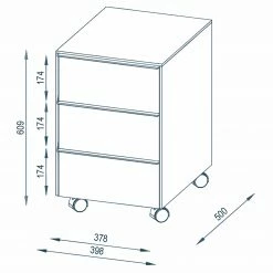 Maja Möbel Rollcontainer YOLO - Eiche Dekor / Chrom -Möbel Verkäufe 2024 1000268984 210610 16244700006 SKETCH DETAILS P000000001000268984 sketch