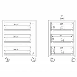 Maja Möbel Rollcontainer YOLO - Eiche Dekor / Chrom -Möbel Verkäufe 2024 1000268984 210610 16244700007 SKETCH DETAILS P000000001000268984 sketch